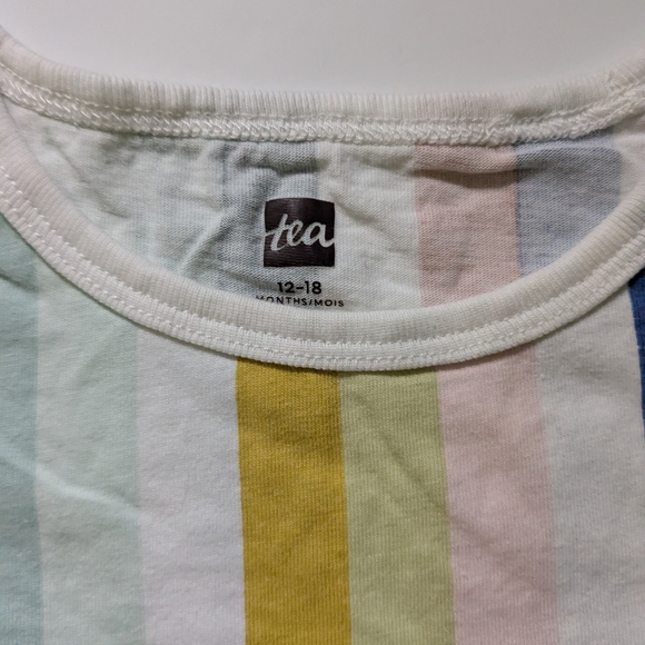 Colorful Striped Ruffle Sleeve Top - Picture 2 of 3